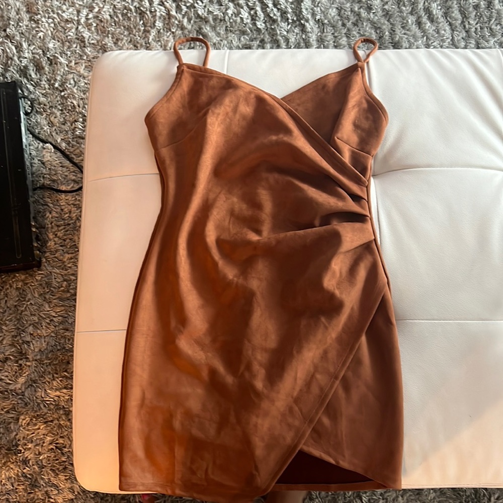 Iris brown suede dress